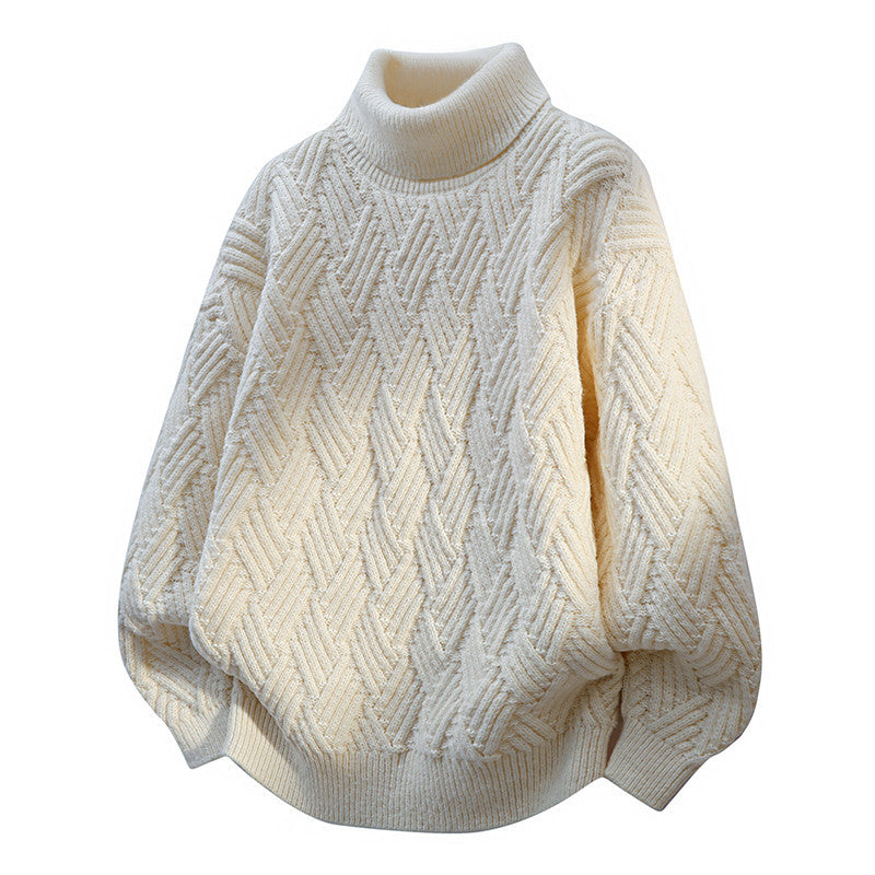Damen Oversized Rollkragenpullover mit strukturiertem Zopfmuster R&B