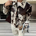 Damen Kunstlederjacke mit auffälligem Tierornament R&B