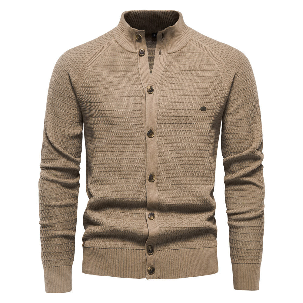 Herren Strickjacke mit modernem Zipper und stilvollen Knopfdetails R&B