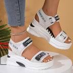 Damen Sportliche Platform-Sandalen mit verstellbaren Riemen und komfortabler Dämpfung R&B