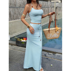 Damen Sommerliches Maxikleid mit Spaghettiträgern und taillierter Silhouette R&B