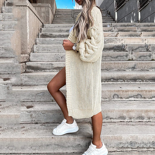 Damen Strickcardigan mit voluminösen Ärmeln R&B