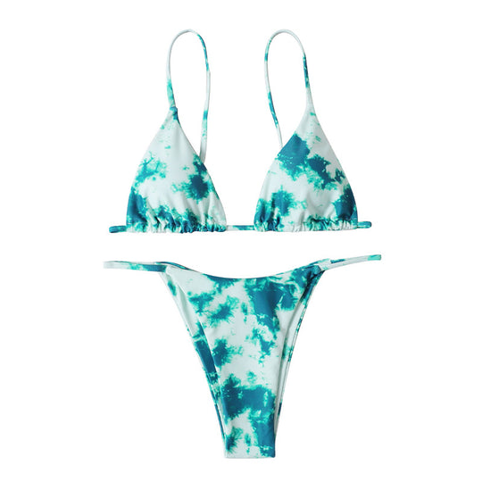 Damen Triangel-Bikini mit modischem Batikdesign R&B