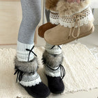 Damen Modische Winterstiefel mit kuscheligem Innenfutter und dekorativen Details