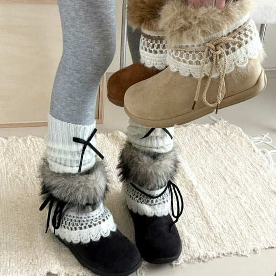 Damen Modische Winterstiefel mit kuscheligem Innenfutter und dekorativen Details R&B