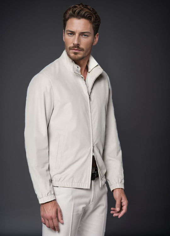 Herren leichte Bomberjacke mit hohem Kragen R&B
