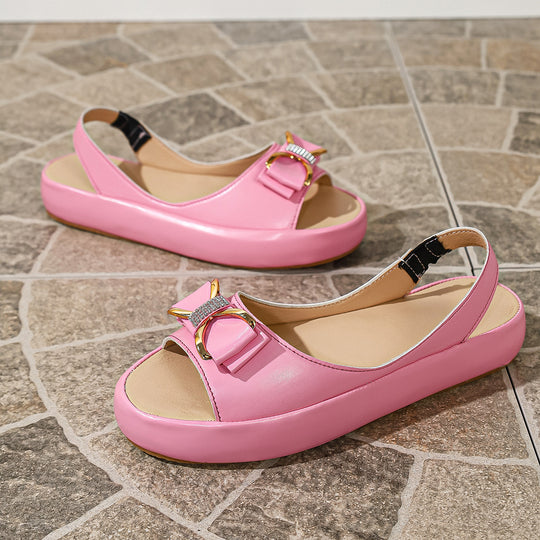 Damen Sling-Sandalen mit dekorativem Schleifen-Detail und ergonomischem Fußbett R&B