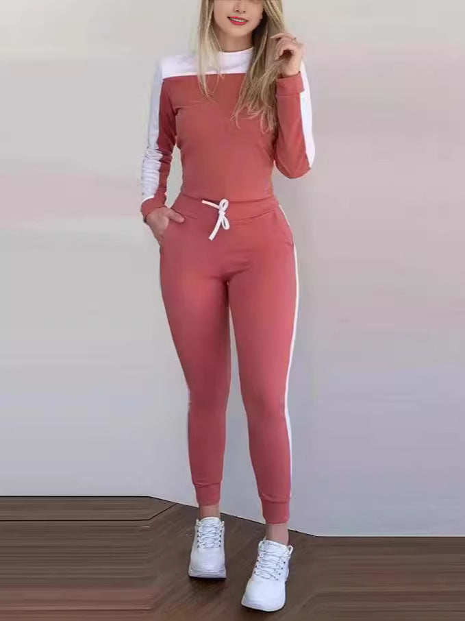 Damen Sportlicher Jumpsuit mit abnehmbaren Trägern und seitlichen Kontraststreifen R&B