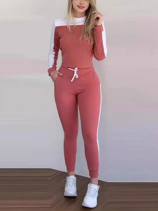 Damen Sportlicher Jumpsuit mit abnehmbaren Trägern und seitlichen Kontraststreifen R&B