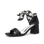 Damen elegante Sandalen mit modischer Schleifenverzierung und komfortablem Blockabsatz R&B