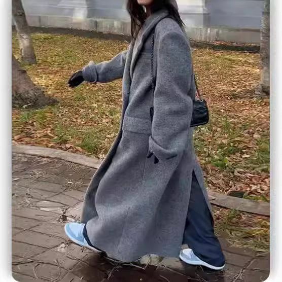 Damen Oversized Wollmantel R&B