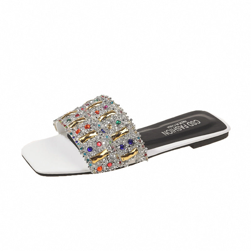 Damen Glamouröse Slipper mit funkelndem Strass R&B
