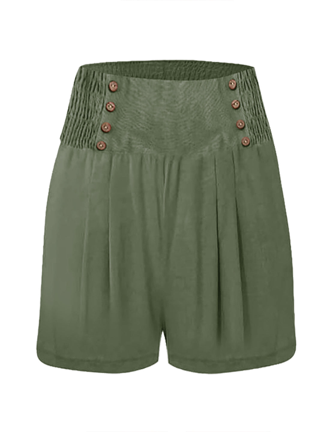 Damen elegante Shorts mit hohem Bund und Knopfdetail R&B