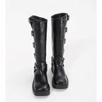 Damen Stiefel mit modischen Schnallen und robustem Blockabsatz R&B