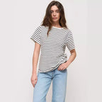Damen lässiges gestreiftes T-Shirt aus Biobaumwolle R&B