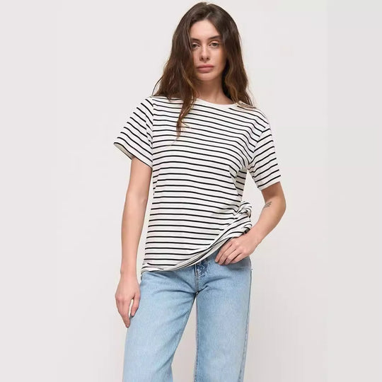 Damen lässiges gestreiftes T-Shirt aus Biobaumwolle R&B