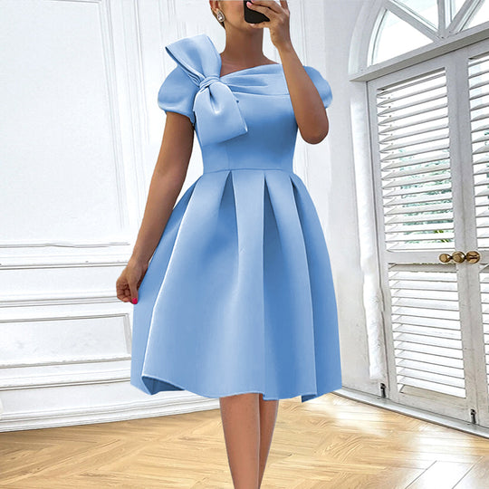 Damen Cocktailkleid mit kunstvollem Schleifenakzent und taillierter Silhouette R&B