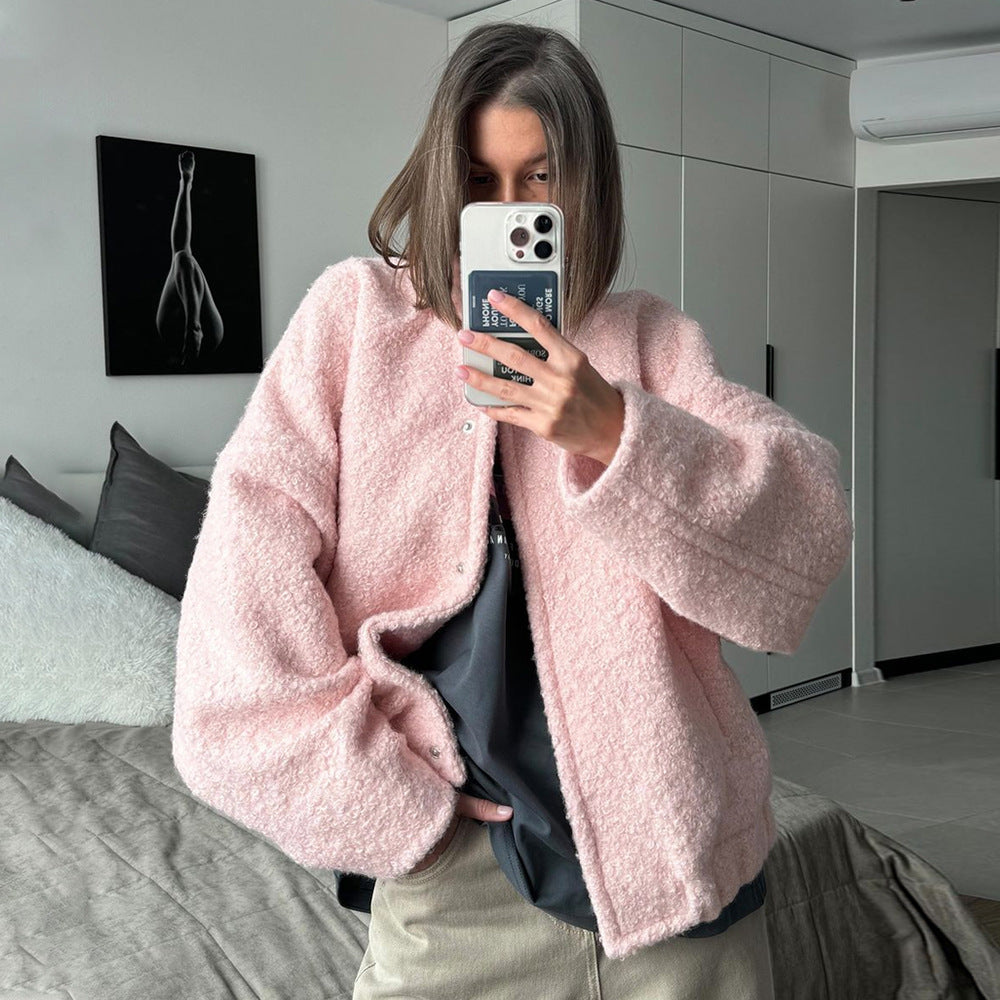 Damen Kuschelige Fleecejacke mit Taschen und elastischem Saum R&B