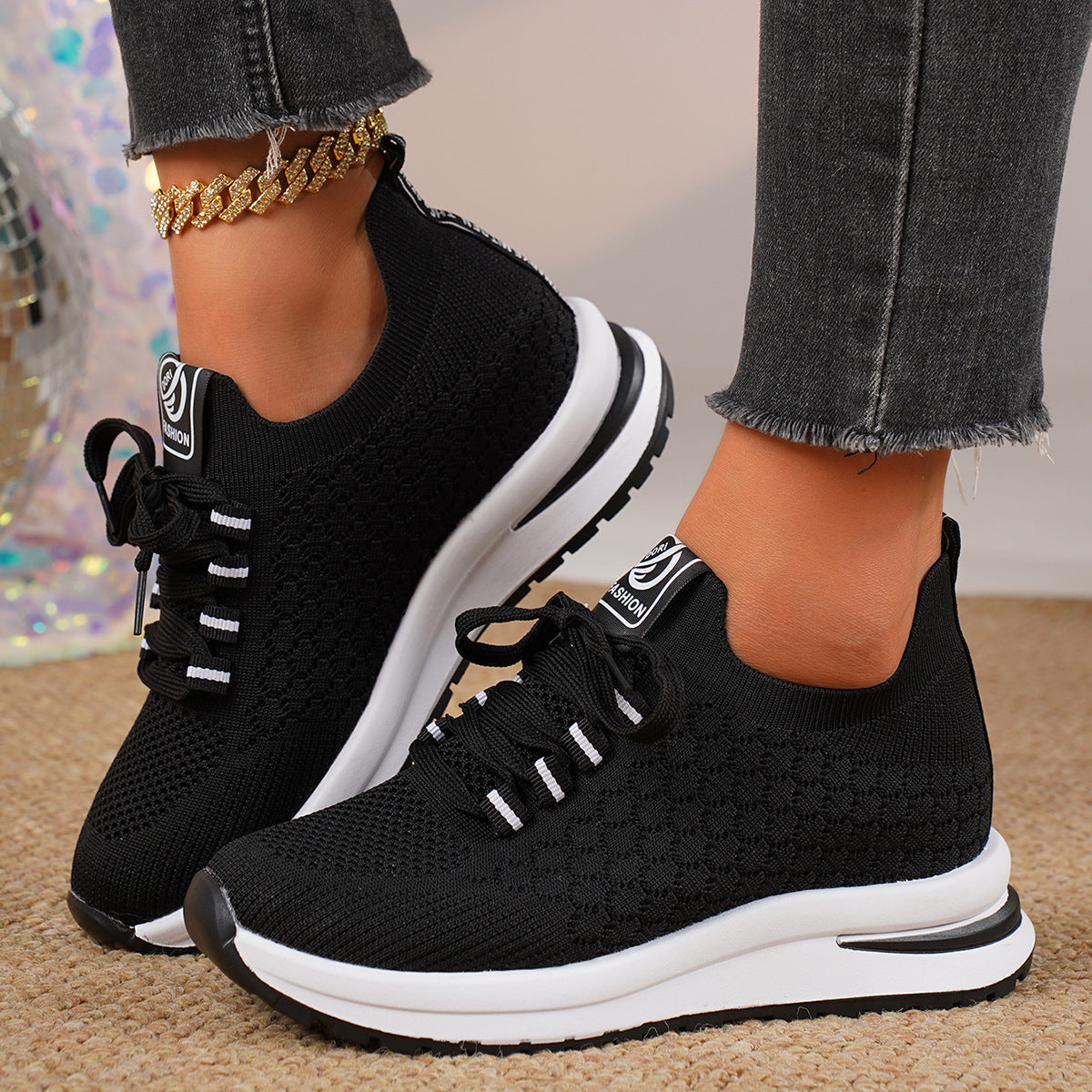 Damen Atmungsaktive Lauf-Sneaker mit flexiblem Obermaterial