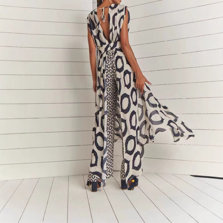 Damen Maxikleid mit raffiniertem Wickeldesign und Taschen R&B