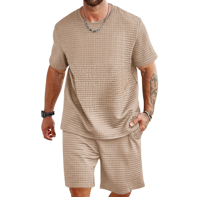 Herren lässiges Freizeit-Set aus hochwertigem Strukturmaterial R&B