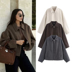 Damen Trendige cropped Jacke aus Wollmix R&B