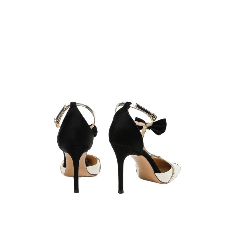 Damen elegante High Heel Schuhe mit modischem Riemendesign und zierlicher Schleifenverzierung R&B