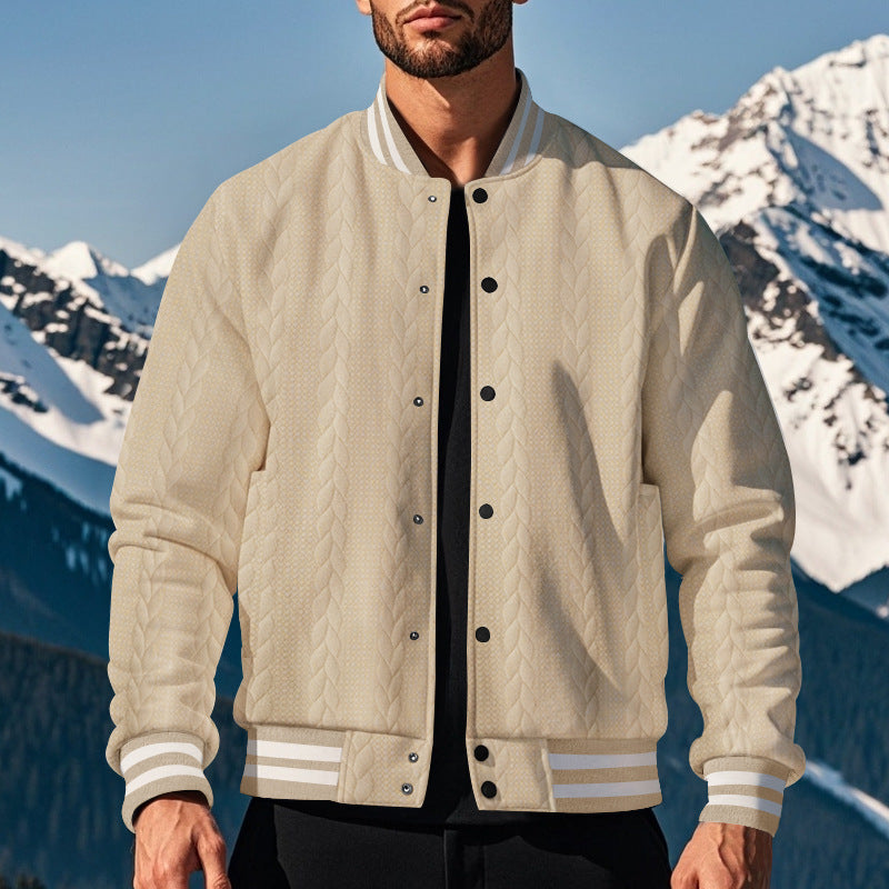 Herren lässige Bomberjacke mit strukturiertem Design R&B