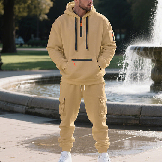 Herren Sportliches Hoodie-Set mit praktischen Taschen und modernem Design R&B