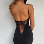 Damen elegantes Maxikleid mit seitlichem Schlitz R&B