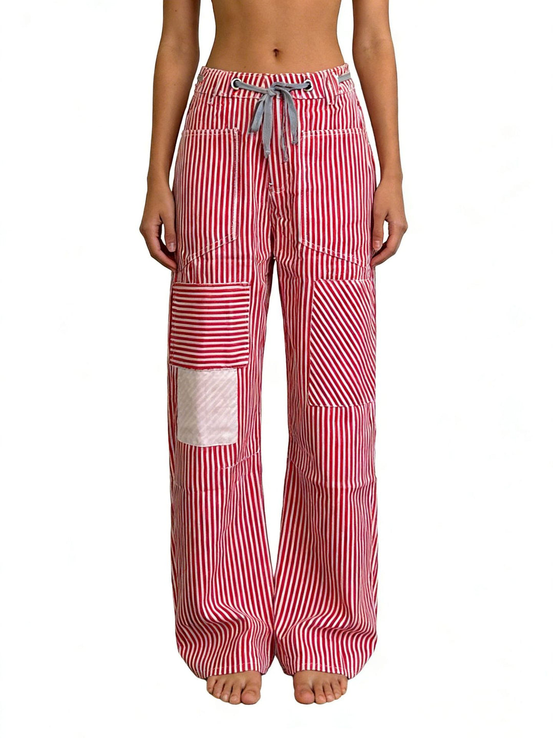 Damen weite Cargo-Hose mit praktischen Taschen und einzigartigem Design R&B