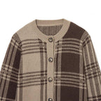 Damen gemütliche Karoknitted Cardigan R&B