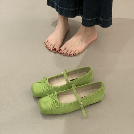 Damen Ballerinas mit modischem Riemchen und dekorativem Schleifendesign R&B