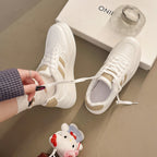 Damen Plattform Sneakers mit langlR&Biger Lederoberfläche und atmungsaktiver Dämpfung R&B