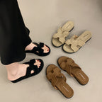 Damen Riemchen-Pantoletten mit handgearbeiteten Details R&B