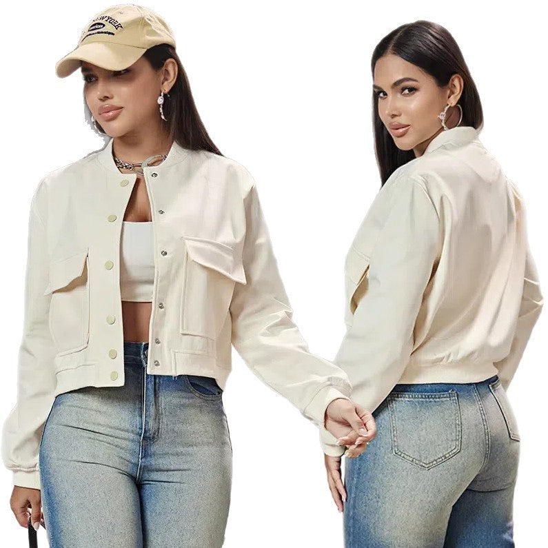 Damen elegante cropped Jacke R&B