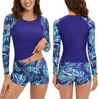 Damen Sportlicher Langarm-Schwimmanzug R&B
