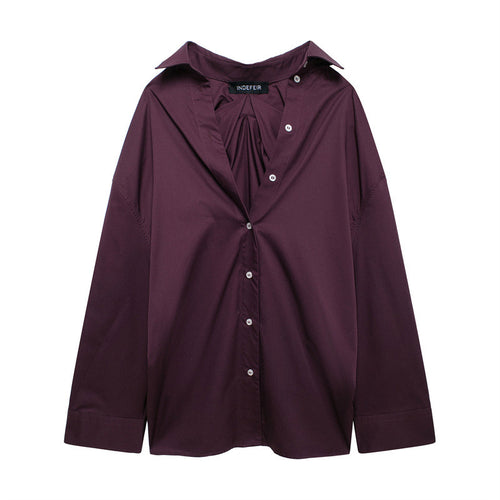 Damen vielseitige Bluse mit lässigem Schnitt und besonderem Falten-Design R&B