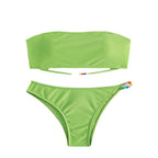 Damen Bandeau-Bikini mit buntem Binde-Design R&B