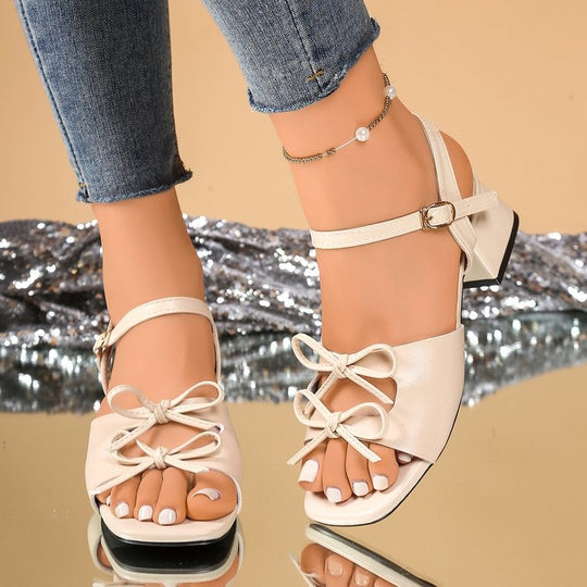 Damen elegante Sandalen mit raffiniertem Schleifen-Design R&B