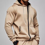 Herren gemütlicher Kapuzenpullover mit Reißverschluss und Taschen R&B