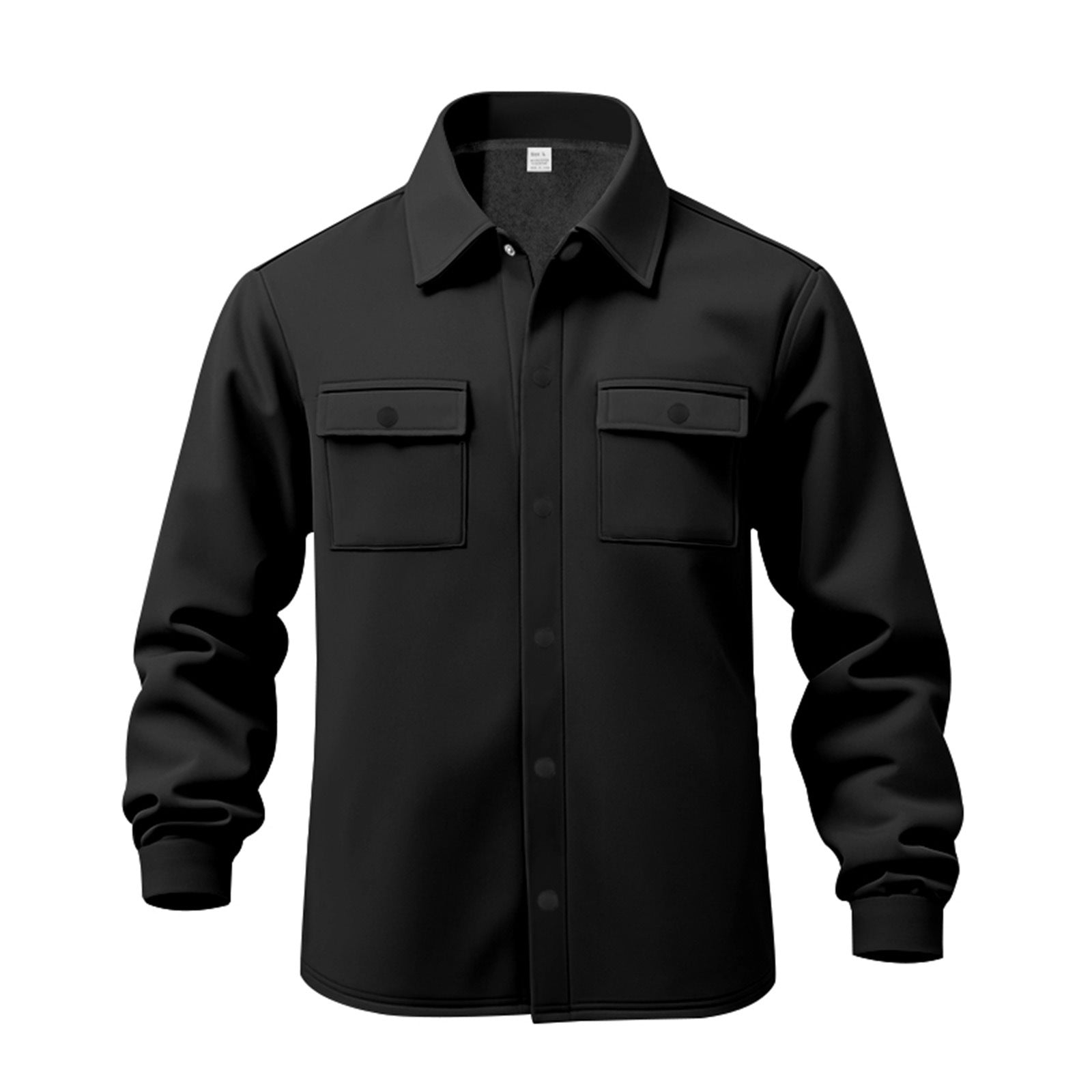Herren lässige Button-Down Hemdjacke mit zwei seitlichen Brusttaschen und klassischem Kragen R&B