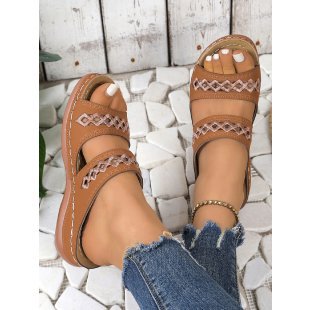 Damen bequeme Riemchen-Sandalen mit luftigem Perforationsdesign R&B