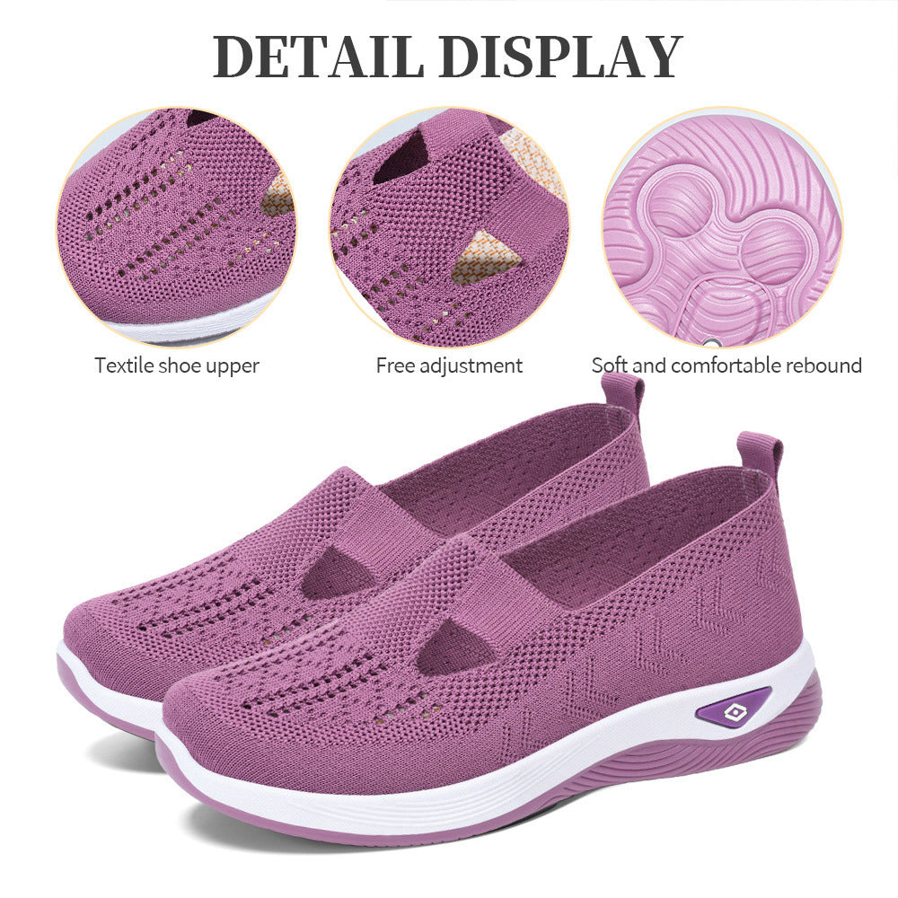 Damen Atmungsaktive Slip-On Sneakers mit elastischem Einsatz und rutschfester Sohle R&B