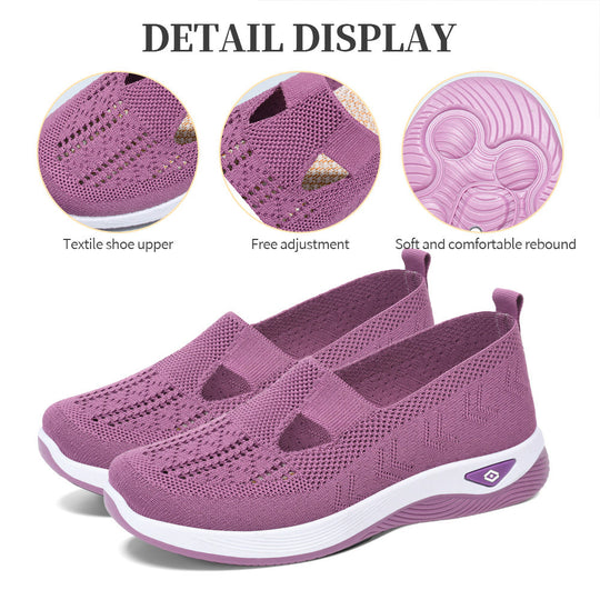 Damen Atmungsaktive Slip-On Sneakers mit elastischem Einsatz und rutschfester Sohle R&B