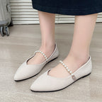 Damen Ballerinas mit dekorativer Perlen-Halterung R&B