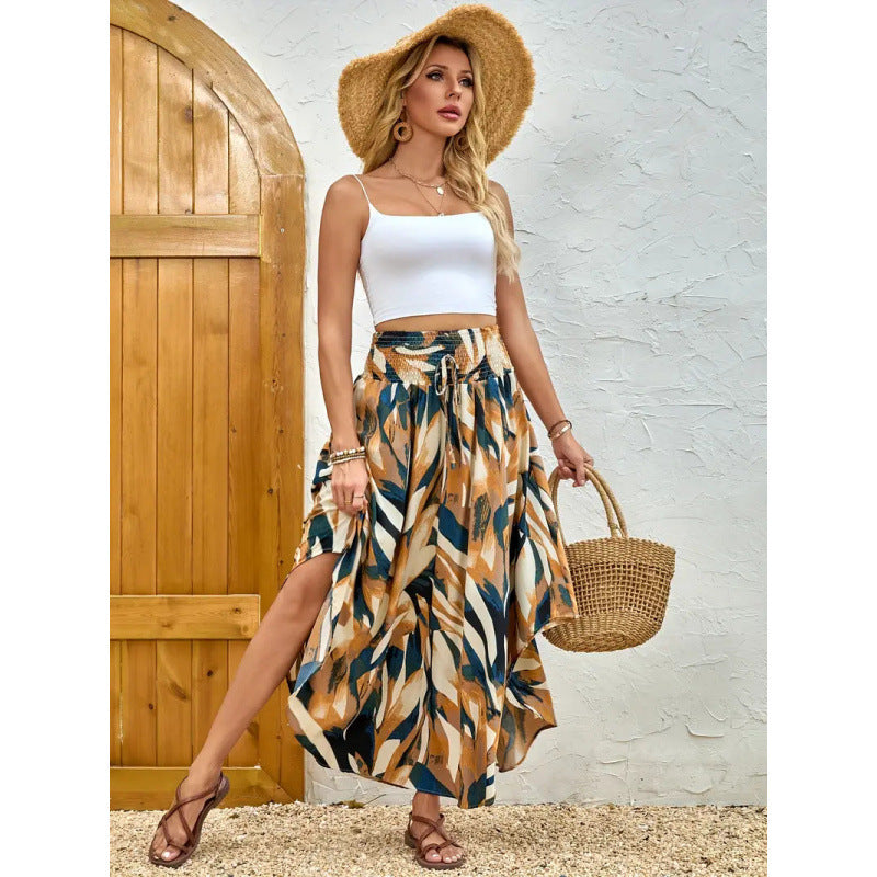 Damen Maxirock mit elegantem Paisleymuster und elastischem Bund R&B