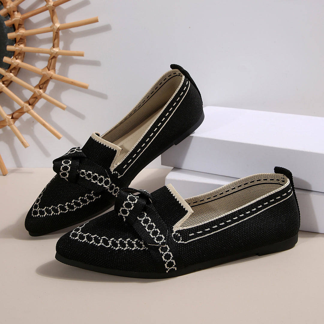 Damen elegante Mokassins mit dekorativem Schleifen-Detail R&B