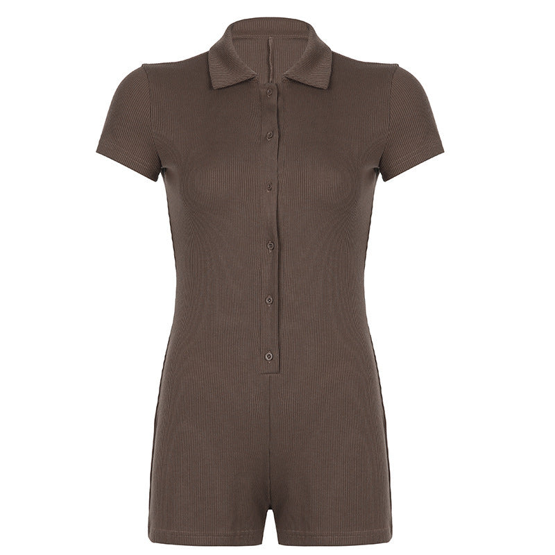 Damen figurbetontes Sport-Overall mit hohem Kragen R&B