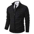 Herren modische Strickjacke mit grafischem Zipper-Design